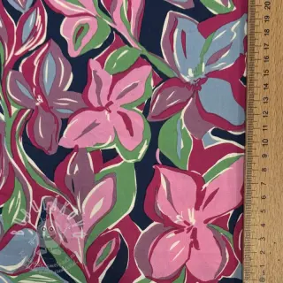 Bavlněná látka VISCOSE Flowers green