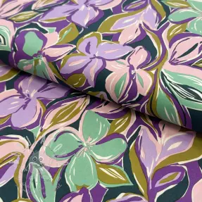 Bavlněná látka VISCOSE Flowers cobalt