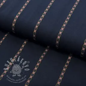 Bavlněná látka JACQUARD DOBBY navy