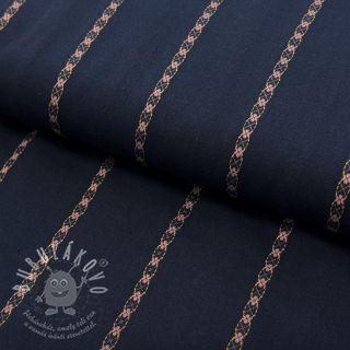 Bavlněná látka JACQUARD DOBBY navy