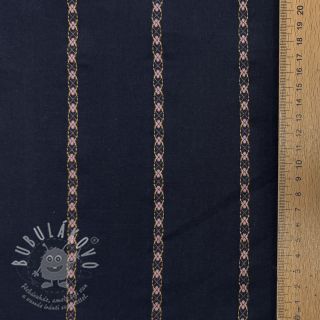 Bavlněná látka JACQUARD DOBBY navy