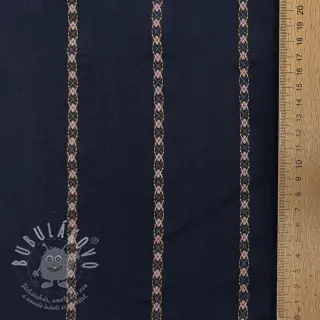 Bavlněná látka JACQUARD DOBBY navy