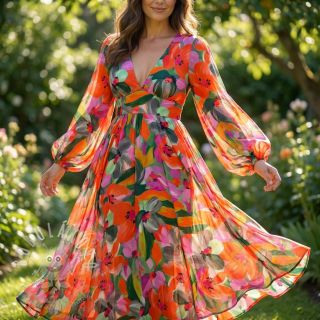 Viskóza ECOVERO Flowers multi digital print