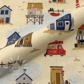 Dekorační látka Village Harbour Life digital print