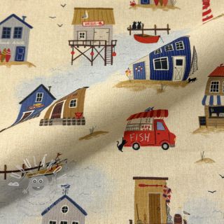 Dekorační látka Village Harbour Life digital print