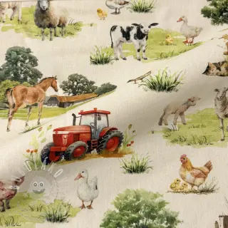 Dekorační látka Cosy Farm Animals digital print