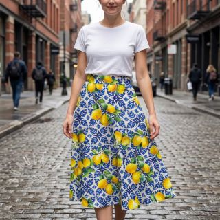 Bavlněná látka VISCOSE Lemons digital print