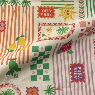 Dekorační látka Linenlook Pura Vida Patch digital print