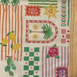 Dekorační látka Linenlook Pura Vida Patch digital print