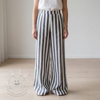 Viskóza YARN DYED Stripes BIG navy