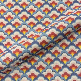 Dekorační látka Linenlook Graphic Flower Scale digital print