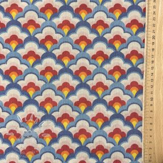 Dekorační látka Linenlook Graphic Flower Scale digital print