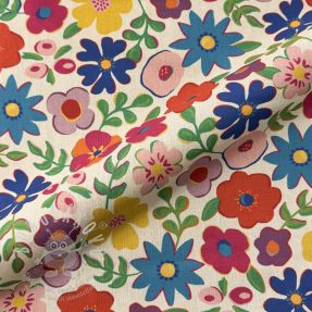 Dekorační látka Linenlook Flower Fiesta Field digital print