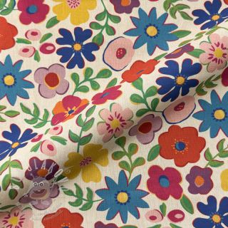 Dekorační látka Linenlook Flower Fiesta Field digital print