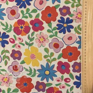 Dekorační látka Linenlook Flower Fiesta Field digital print