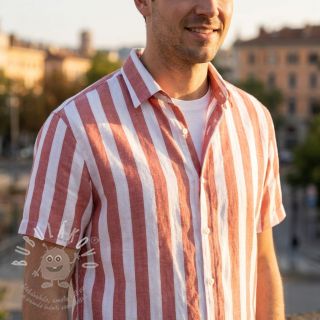 Viskóza YARN DYED Stripes BIG orange