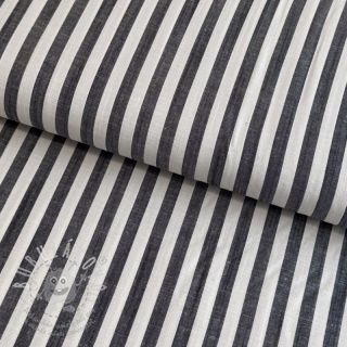 Viskóza YARN DYED Stripes SMALL navy