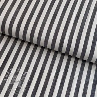 Viskóza YARN DYED Stripes SMALL navy