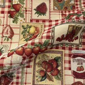 Dekorační látka GOBELIN premium Strawberry Jam Check