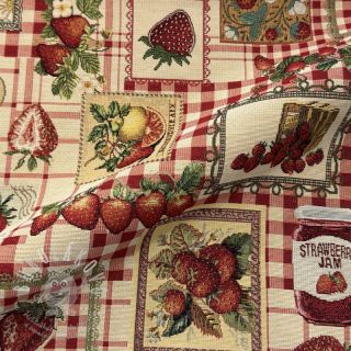 Dekorační látka GOBELIN premium Strawberry Jam Check