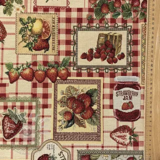 Dekorační látka GOBELIN premium Strawberry Jam Check
