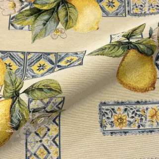Dekorační látka GOBELIN premium Citrus Lemon Azulejos
