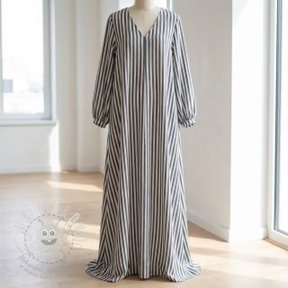 Viskóza YARN DYED Stripes SMALL navy