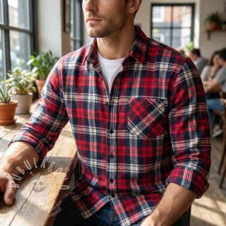 Scottish Check YARN DYED BRUSHED Atlas red