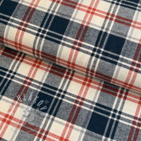 Bavlněná látka YARN DYED BRUSHED Check Mia navy