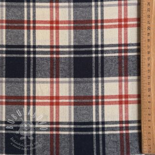 Bavlněná látka YARN DYED BRUSHED Check Mia navy