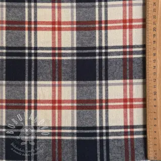 Bavlněná látka YARN DYED BRUSHED Check Mia navy