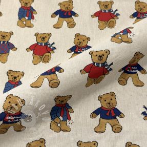 Dekorační látka Linenlook Teddy Bear Cosy digital print