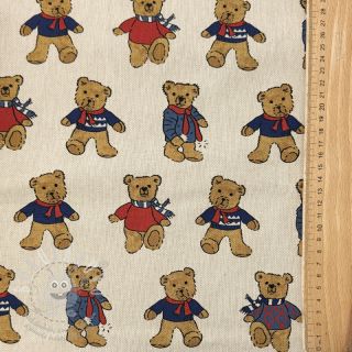 Dekorační látka Linenlook Teddy Bear Cosy digital print