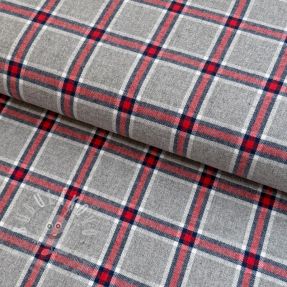 Bavlněná látka YARN DYED BRUSHED Check Dara grey
