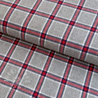 Bavlněná látka YARN DYED BRUSHED Check Dara grey