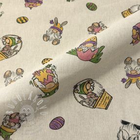 Dekorační látka Linenlook Tomte Easter Egg digital print