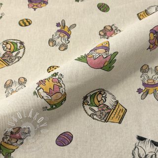 Dekorační látka Linenlook Tomte Easter Egg digital print