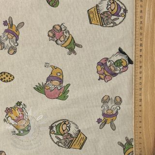 Dekorační látka Linenlook Tomte Easter Egg digital print