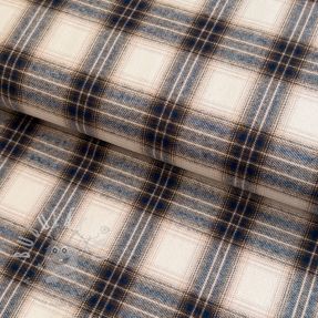 Bavlněná látka YARN DYED BRUSHED Check Tim beige