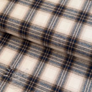 Bavlněná látka YARN DYED BRUSHED Check Tim beige