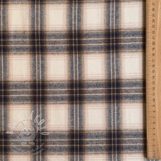 Bavlněná látka YARN DYED BRUSHED Check Tim beige