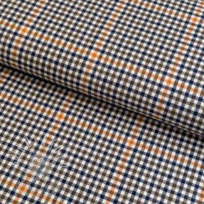 Bavlněná látka YARN DYED BRUSHED Check Mike ecru