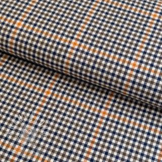 Bavlněná látka YARN DYED BRUSHED Check Mike ecru