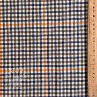 Bavlněná látka YARN DYED BRUSHED Check Mike ecru