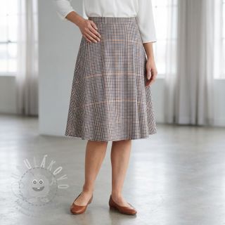 Bavlněná látka YARN DYED BRUSHED Check Mike ecru