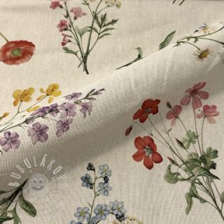 Dekorační látka Linenlook Delicate Floral Field digital print