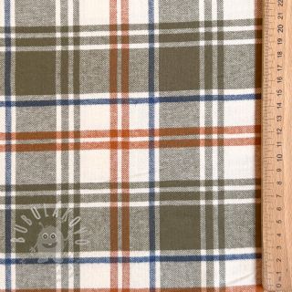 Bavlněná látka YARN DYED BRUSHED Check Mia olive