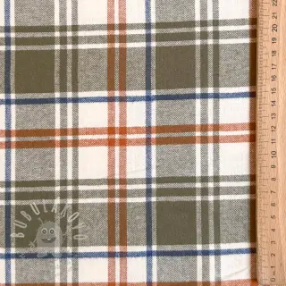 Bavlněná látka YARN DYED BRUSHED Check Mia olive