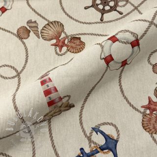 Dekorační látka Linenlook Maritime Rope Mix digital print