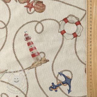 Dekorační látka Linenlook Maritime Rope Mix digital print